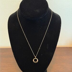 925 Sterling Silver Necklace 18" Chain & Mother Of Pearl/Abalone Pendant